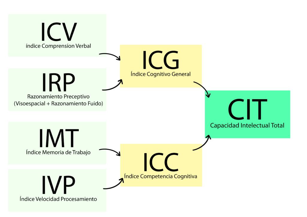 Diagrama test Wechsler: explicación